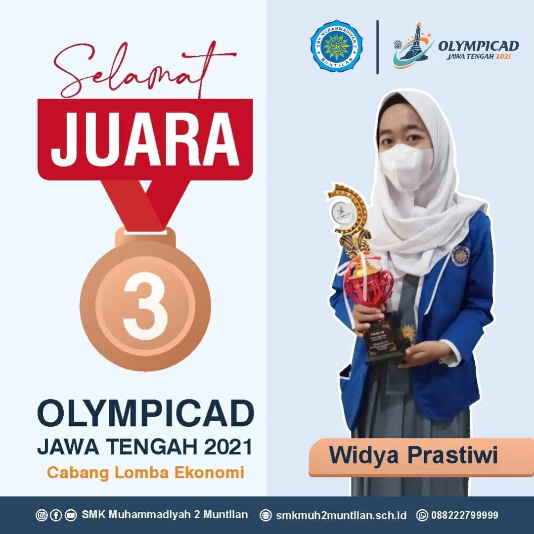 Juara 3 Lomba Mata Pelajaran Ekonomi OlimpicAD VII Perguruan Muhammadiyah Jawa Tengah Tahun 2021